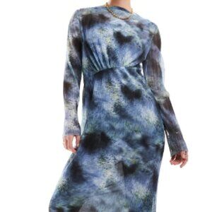 NWT Blue Mesh Midi & Other Stories Dress - Size M